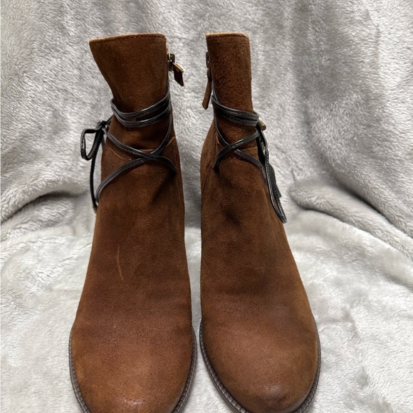 Franco Sarto Chestnut Suede Ankle Booties - Picture 3 of 12